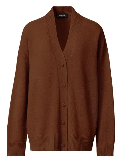 Fabiana Filippi V-neck Cardigan In Brown