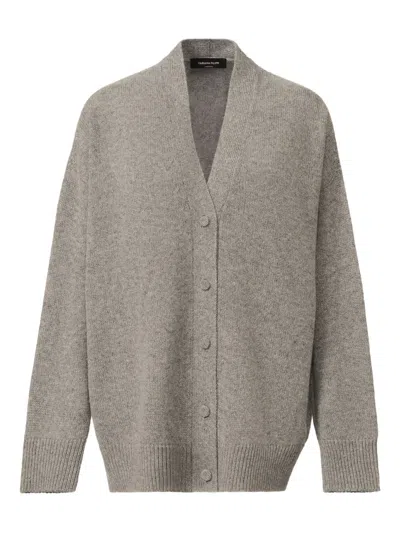 Fabiana Filippi V-neck Cardigan In Gray