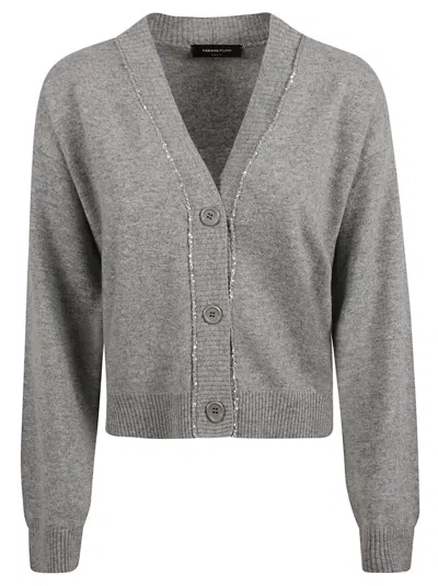 Fabiana Filippi V-neck Cardigan  In Gray