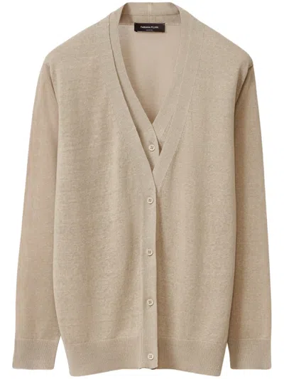 Fabiana Filippi V-neck Cardigan In Neutrals