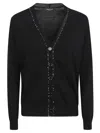 Fabiana Filippi V-neck Cardigan With Embellished Neckline In Black