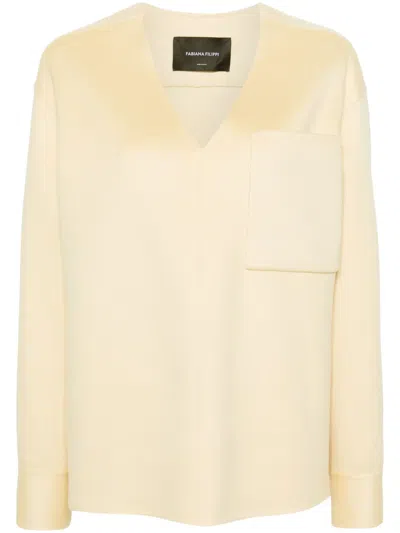 Fabiana Filippi V-neck Cashmere Jumper In Yellow