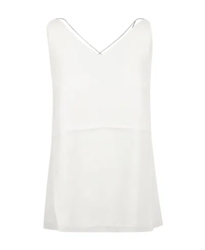 Fabiana Filippi V-neck Embellished Strap Top In White