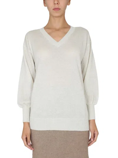 Fabiana Filippi V-neck Jersey In White
