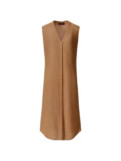 Fabiana Filippi V-neck Knit Sleeveless Cardigan In Brown