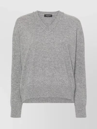 FABIANA FILIPPI V-NECK KNITWEAR WITH LONG SLEEVES