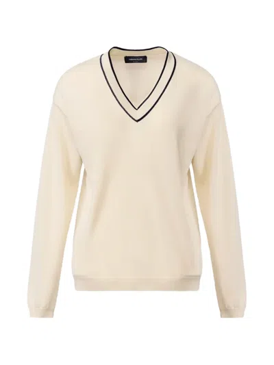 Fabiana Filippi V-neck Long-sleeve Sweater In Neutral