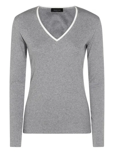 FABIANA FILIPPI V-NECK LONG-SLEEVE TOP