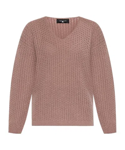Fabiana Filippi V-neck Long-sleeved Sweater In Pink