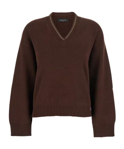 FABIANA FILIPPI FABIANA FILIPPI V-NECK EMBELLISHED JUMPER