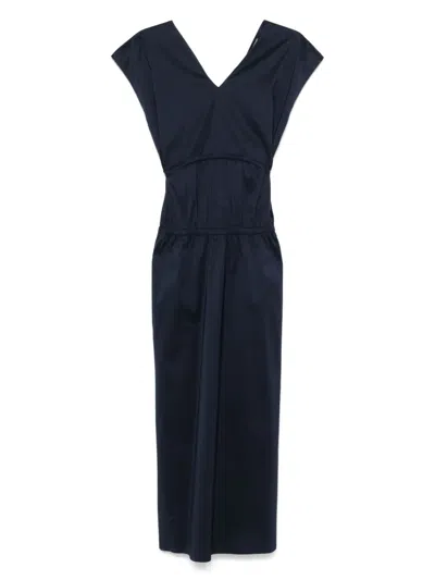 Fabiana Filippi V-neck Midi Dress In Blue