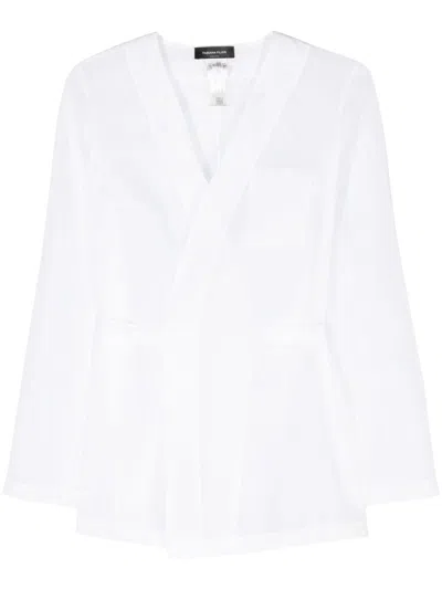 Fabiana Filippi V-neck Muslin Wrap Jacket In White