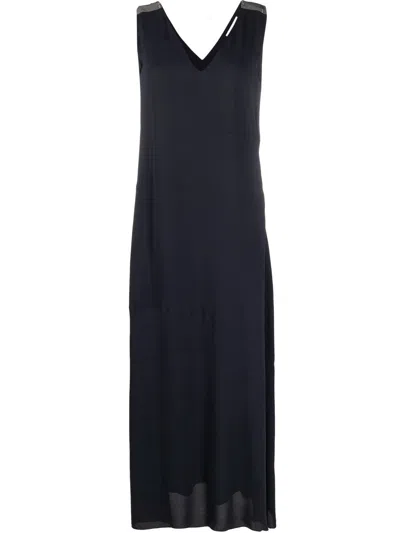 Fabiana Filippi V-neck Sleeveless Dress In Blue