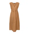 Fabiana Filippi Belted V-neck Midi Dress In Brown
