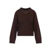 Fabiana Filippi Brown V-neck Sweater In Wool And Silk Blend Woman In Brown