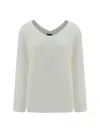Fabiana Filippi V-neck Sweater In Bianco