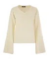 Fabiana Filippi V-neck Sweater In Platinum With Sequins In Neutral