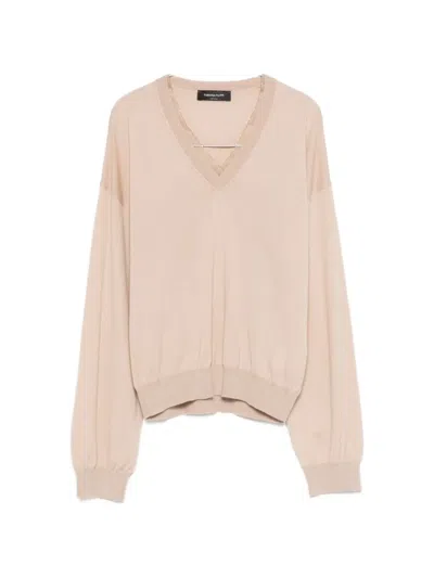 Fabiana Filippi V-neck Sweater In Neutral
