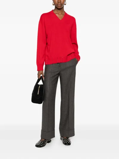 Fabiana Filippi V-neck Sweater In Red