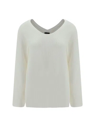 Fabiana Filippi V-neck Sweater In White