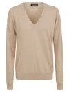 Fabiana Filippi V-neck Sweatshirt In Brown