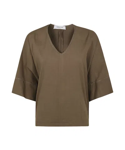 FABIANA FILIPPI FABIANA FILIPPI EMBELLISHED V-NECK TOP