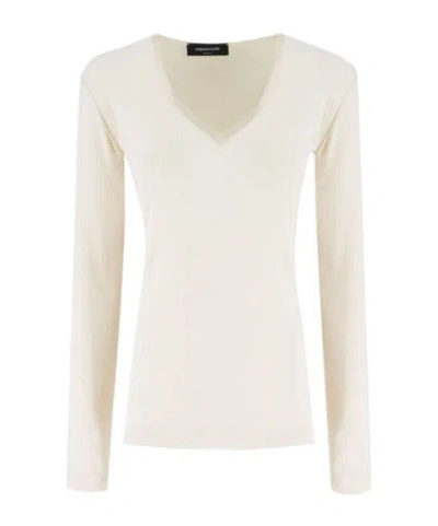 Fabiana Filippi V-neck T-shirt In Gold