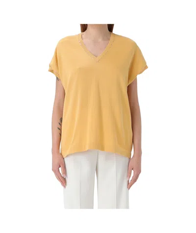 Fabiana Filippi V-neck T-shirt In Yellow