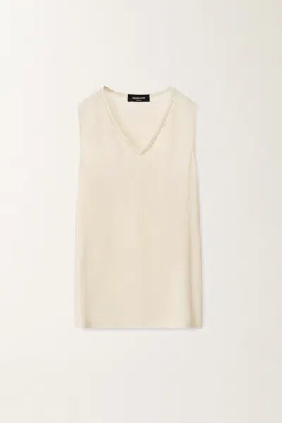 Fabiana Filippi V Neck Tank Top In Neutral
