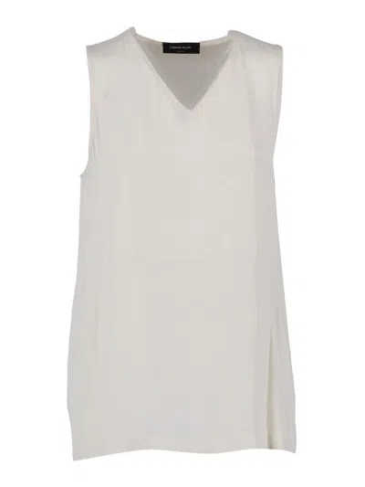 Fabiana Filippi Enver Satin Front Back Top With Filo Diamante Detail In White