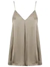 Fabiana Filippi Brown Viscose Top In Clay