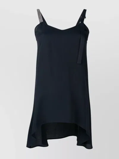 FABIANA FILIPPI V-NECK TOP WITH METALLIC STRAP DETAIL