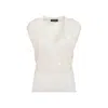 Fabiana Filippi V-neck Vanilla White Virgin Wool Vest