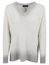 Fabiana Filippi V-neck White Sweater With Subtle Shimmer In Neutral