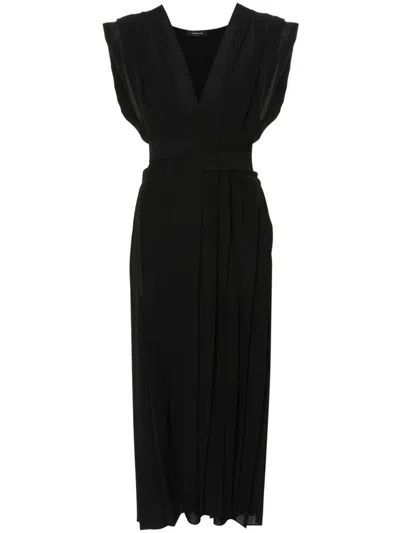Fabiana Filippi V-necked Midi Dress In Black
