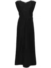 Fabiana Filippi Belted Crepe Midi Dress In Black