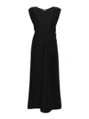 Fabiana Filippi Belted Crepe Midi Dress In Black