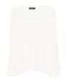Fabiana Filippi Lightweight Knit V-neck Sweater With Ribbed Cuffs In White
