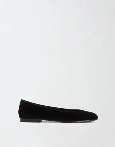 Fabiana Filippi Velvet Ballet Flats In Black