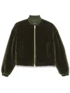 Fabiana Filippi Velvet Bomber Jacket In Green