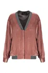 Fabiana Filippi Velvet Bomber Jacket In Pink