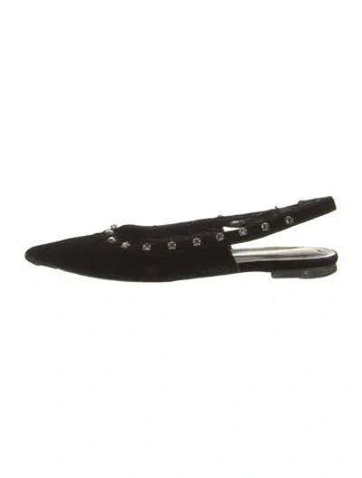 Pre-owned Fabiana Filippi Velvet Slingback Flats In Black