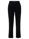 Fabiana Filippi Velvet-textured Regular Fit Trousers With Side Pockets In Black