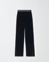 Fabiana Filippi Navy Blue Cotton Wide Leg Trousers For Women In Black