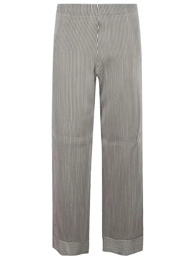 Fabiana Filippi Vertical Stripe Wide-leg Trousers In Gray