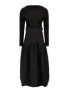 Fabiana Filippi Wool And Cotton Dress With Long Sleeves In Black