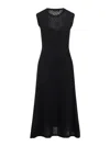 Fabiana Filippi Black Wool Sequins Midi Dress In Black