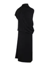 Fabiana Filippi Draped Black Dress With High Neckline And Asymmetrical Design In Black