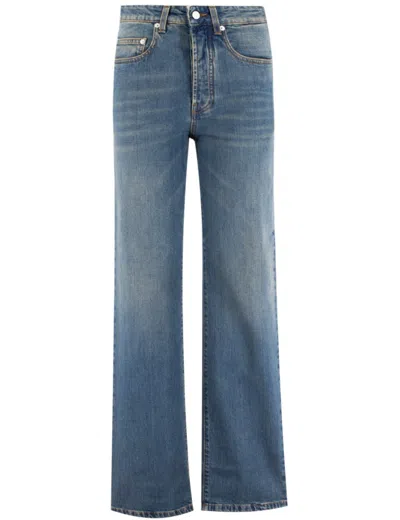 Fabiana Filippi Vintage Blue High-waisted Jeans With Classic Five-pocket Design