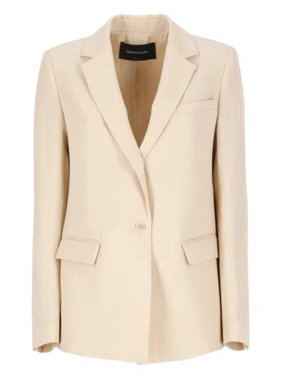 Fabiana Filippi Virgin Wool And Linen Blazer In Neutrals